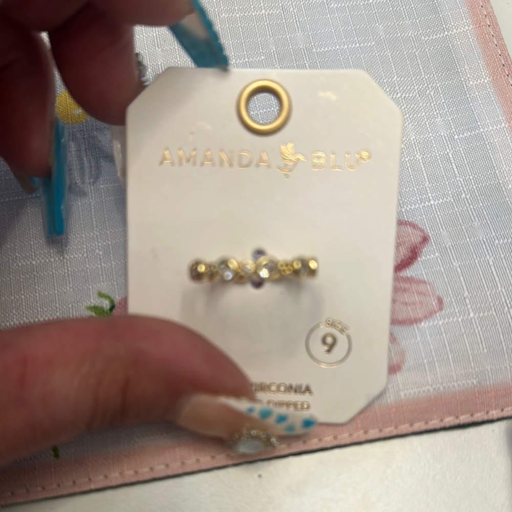 Amanda Blu Gold Ring with Clear Stones
